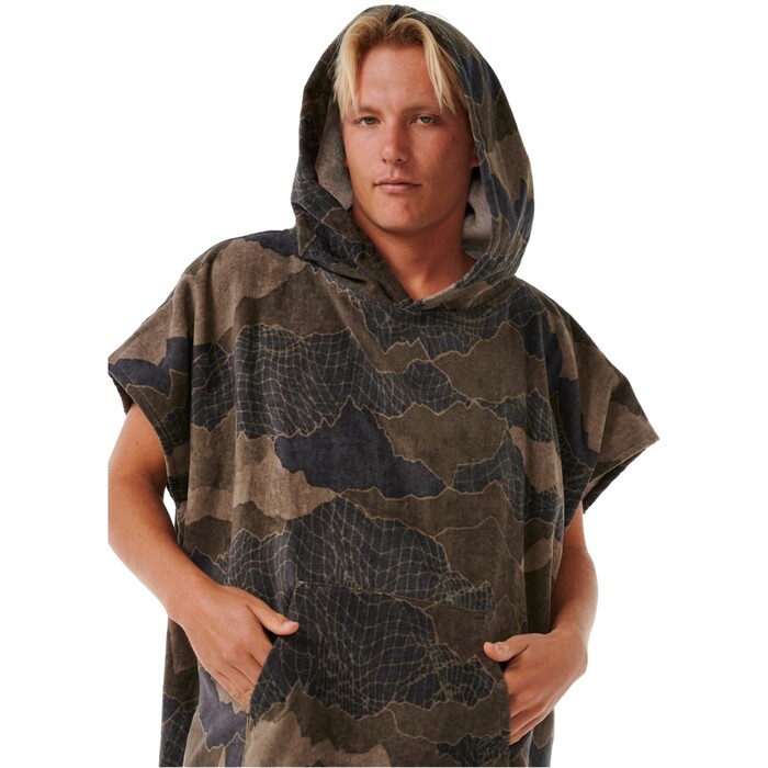 2024 Rip Curl Mens Combo Hooded Towel 00HMTO - Black / Olive